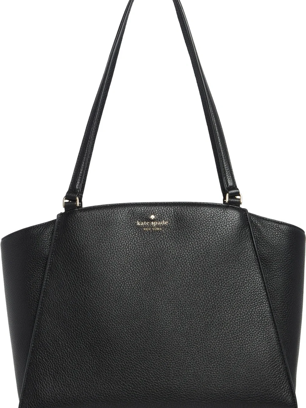 kate spade brim Black Pebbled Leather Shoulder Tote